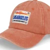 Fashion Iconic LA License Plate Red Dad Cap -