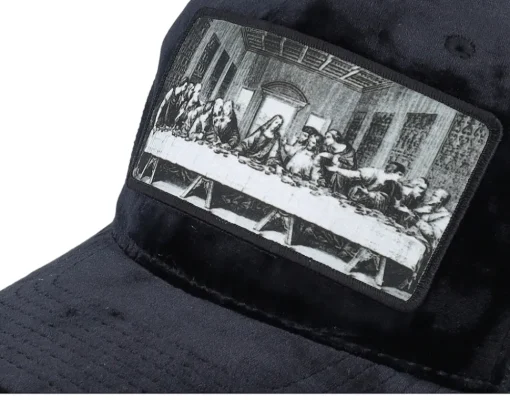 Trucker-Public Domain Last Supper Velvet Trucker - Black