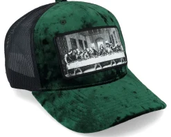 Trucker | Velvet Caps-Public Domain Last Supper /Black Velvet Trucker - Green