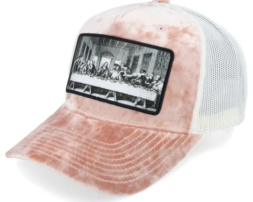 Trucker | Velvet Caps-Public Domain Last Supper /Black Velvet Trucker - Green