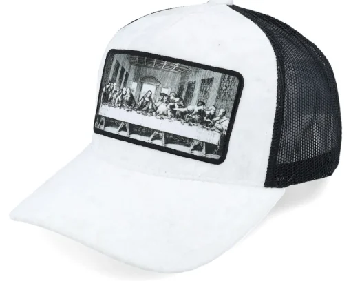 Trucker | Velvet Caps-Public Domain Last Supper /Black Velvet Trucker - Green