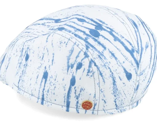 Flat Caps-Mayser Lennart Denim Raw White Flat Cap -