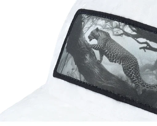 Trucker-Calza Pennello Leopard Big Patch Velvet Trucker - White