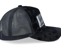 Velvet Caps-Calza Pennello Leper King Baldwin Iv Velvet A-Frame Trucker - Black