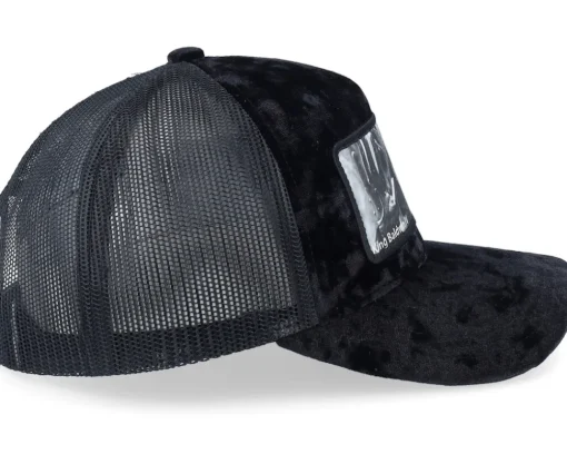Velvet Caps-Calza Pennello Leper King Baldwin Iv Velvet A-Frame Trucker - Black