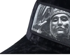 Velvet Caps-Calza Pennello Leper King Baldwin Iv Velvet A-Frame Trucker - Black