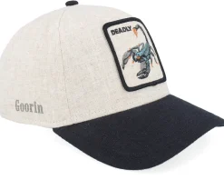 New Goorin Bros. Lethal Linen Natural/Black A-Frame Adjustable -