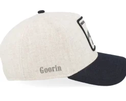 New Goorin Bros. Lethal Linen Natural/Black A-Frame Adjustable -