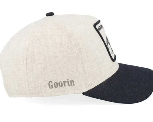 New Goorin Bros. Lethal Linen Natural/Black A-Frame Adjustable -