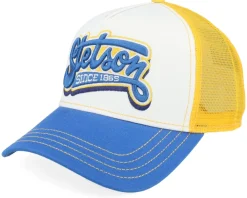 Trucker-Stetson Lettering 29 White/Yellow/Blue A-Frame Trucker -