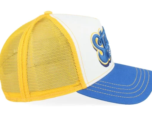 Trucker-Stetson Lettering 29 White/Yellow/Blue A-Frame Trucker -