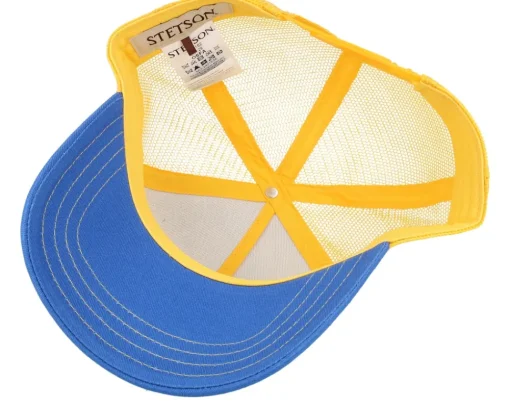 Trucker-Stetson Lettering 29 White/Yellow/Blue A-Frame Trucker -