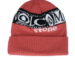 Clearance Volcom Lib Stone Legacy Beanie Ribbon Cuff - Red
