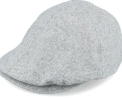 Flat Caps-Beechfield Light Grey Ivy Flat Cap -