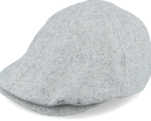 Flat Caps-Beechfield Light Grey Ivy Flat Cap -