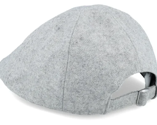 Flat Caps-Beechfield Light Grey Ivy Flat Cap -