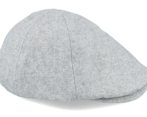 Flat Caps-Beechfield Light Grey Ivy Flat Cap -