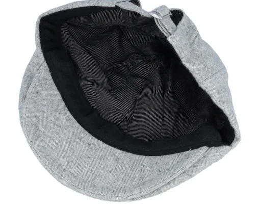 Flat Caps-Beechfield Light Grey Ivy Flat Cap -