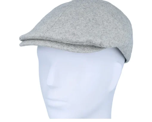 Flat Caps-Beechfield Light Grey Ivy Flat Cap -