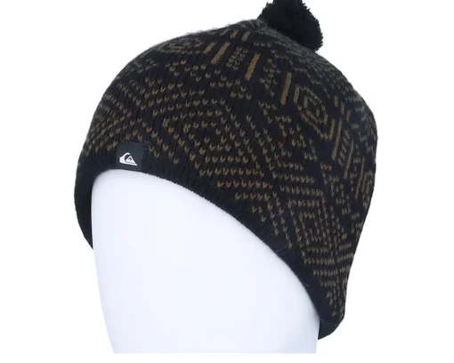 Pom Beanies-Quiksilver Light Up Beanie True Black Pom -