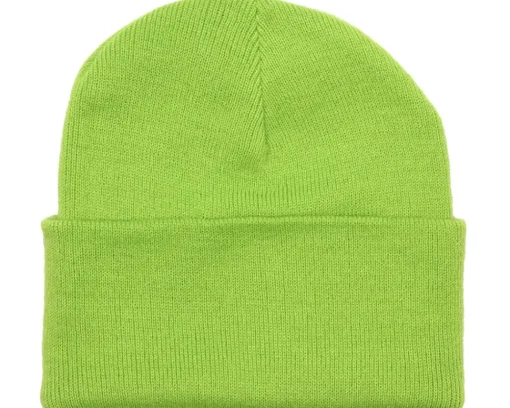 Cuff Beanies | Blank Beanies-Beechfield Lime Cuff Blank Beanie - Green