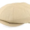 Flat Caps-Jaxon & James Linen Newsboy Cap Camel Flat Cap - Beige