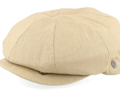Flat Caps-Jaxon & James Linen Newsboy Cap Camel Flat Cap - Beige