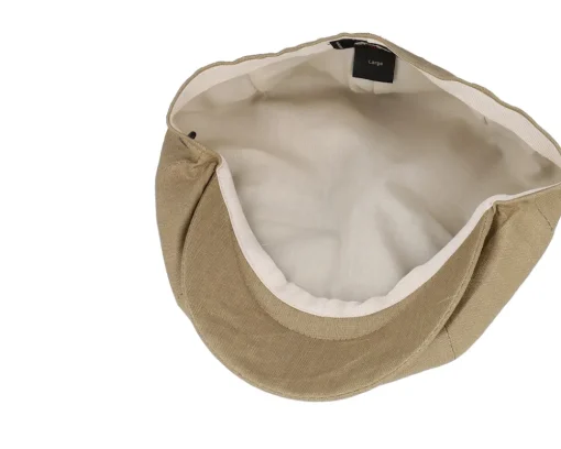 Flat Caps-Jaxon & James Linen Newsboy Cap Camel Flat Cap - Beige
