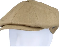 Flat Caps-Jaxon & James Linen Newsboy Cap Camel Flat Cap - Beige
