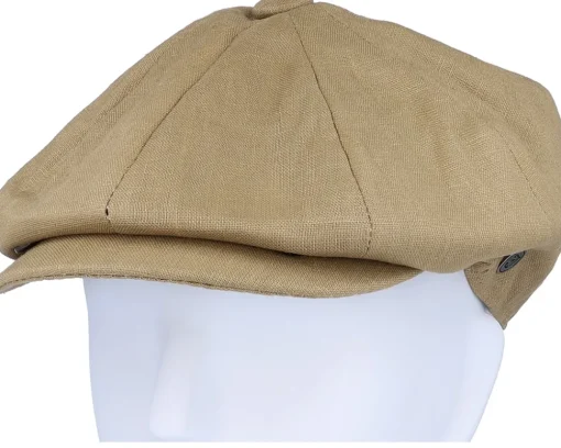 Flat Caps-Jaxon & James Linen Newsboy Cap Camel Flat Cap - Beige