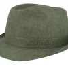 Trilby Hats-Stetson Linen Olive Trilby -