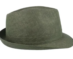 Trilby Hats-Stetson Linen Olive Trilby -