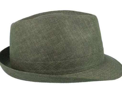 Trilby Hats-Stetson Linen Olive Trilby -