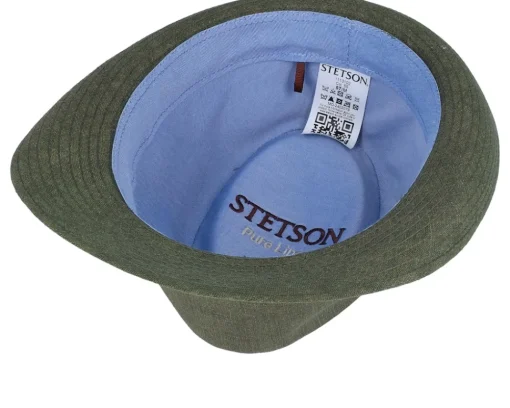 Trilby Hats-Stetson Linen Olive Trilby -