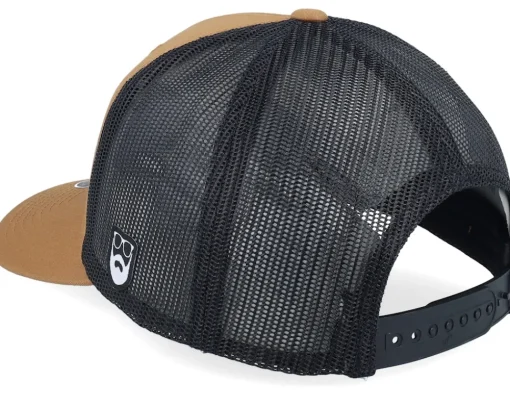 Trucker-Bearded Man Logo 25 Retro 2 Tone Caramel/Black Trucker -