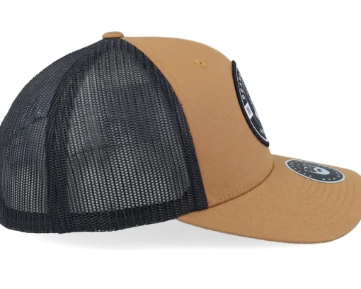 Trucker-Bearded Man Logo 25 Retro 2 Tone Caramel/Black Trucker -