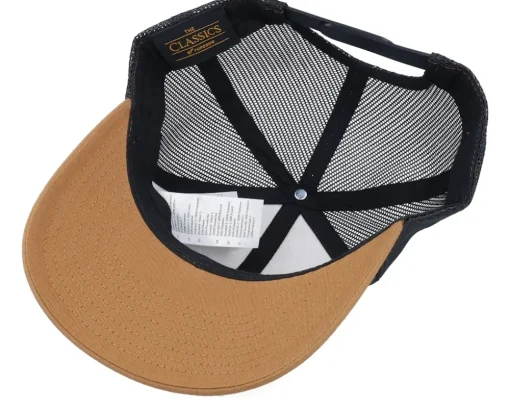 Trucker-Bearded Man Logo 25 Retro 2 Tone Caramel/Black Trucker -