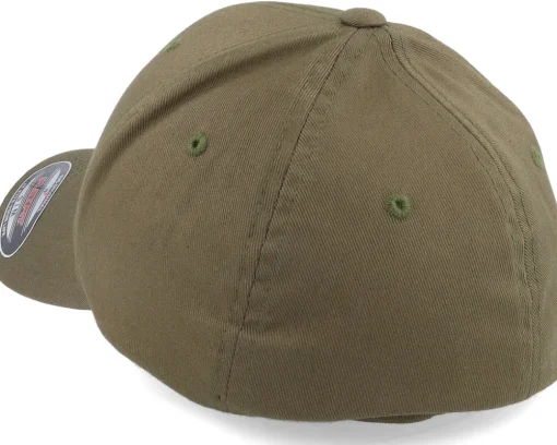 Flexfit-Wild Spirit Logo Basic Mountain Olive Flexfit Wooly Combed - Green