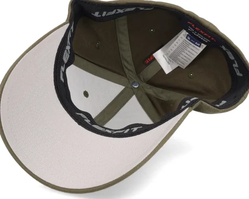 Flexfit-Wild Spirit Logo Basic Mountain Olive Flexfit Wooly Combed - Green