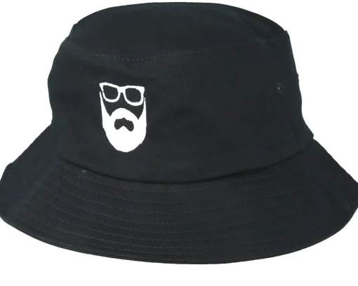 Buckets-Bearded Man Logo Black Bucket -