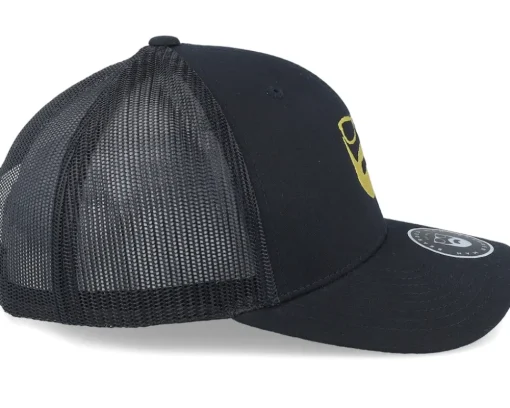 Adjustable | Trucker-Bearded Man Logo Black/Gold Trucker -