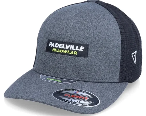 Flexfit | Sport-Padelville Logo Box Unipanel Mesh Dark Grey/Black Flexfit -