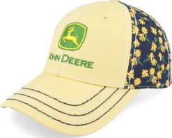New John Deere Logo Cap Ponytail Black/Yellow Adjustable -