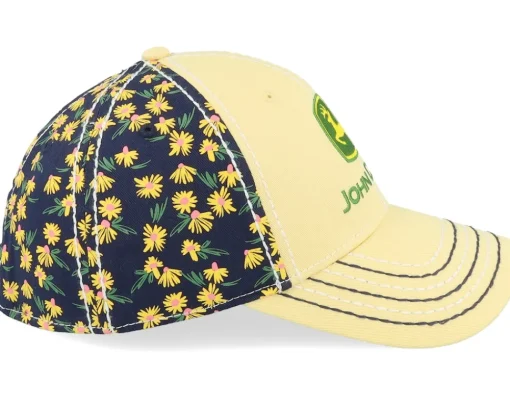 New John Deere Logo Cap Ponytail Black/Yellow Adjustable -