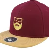 Snapback-Bearded Man Logo Maroon/Suede Snapback -