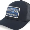 Trucker-Bearded Man Logo Off White/Blue Black Trucker -