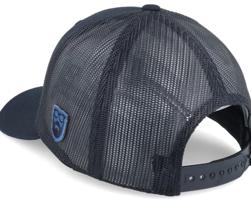Trucker-Bearded Man Logo Off White/Blue Black Trucker -