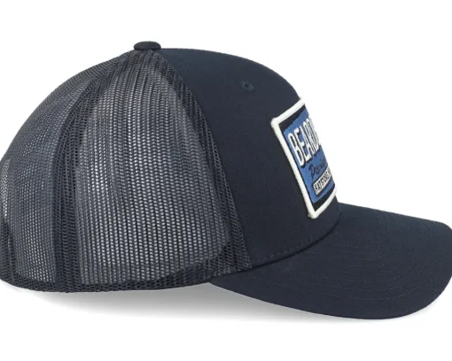 Trucker-Bearded Man Logo Off White/Blue Black Trucker -