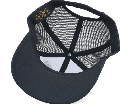 Trucker-Bearded Man Logo Off White/Blue Black Trucker -
