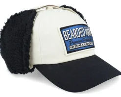 Discount Bearded Man Logo Off White/Blue Golfer Beige/Black Earflap -